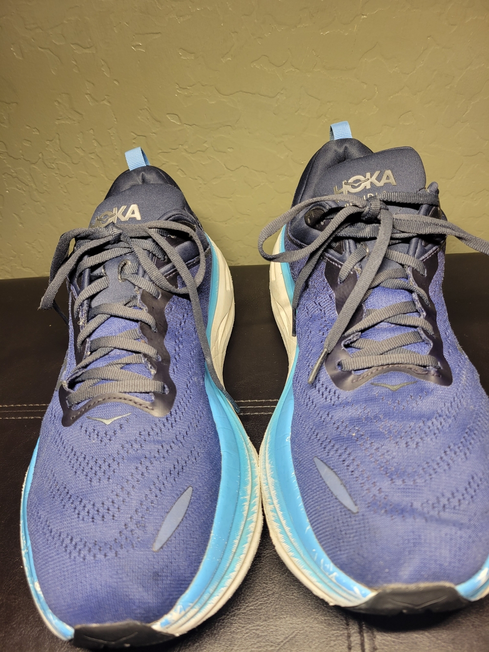 HOKA ONE ONE Bondi 8 Men's Running Shoes - Blue/Sharkskin US Size 12 Wide EU 46 - Picture 2 of 15